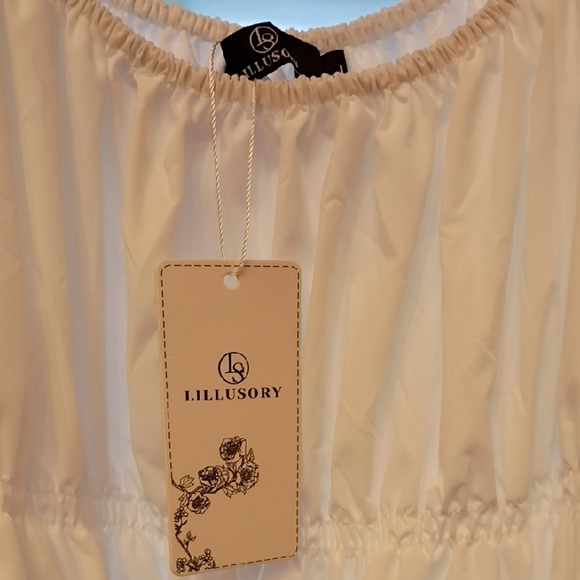 Chic White Puffy Sleeve Dress - Picture 5 of 5